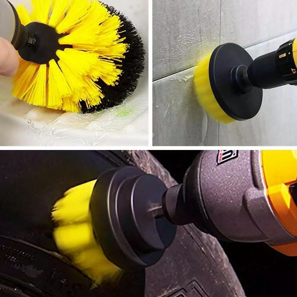 Drill Brush Attachment Scrubber Brushes Set Kit With Adapter For Car Shower Tile